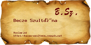 Becze Szultána névjegykártya